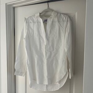 J. Crew White Tunic Top Cotton/Linen